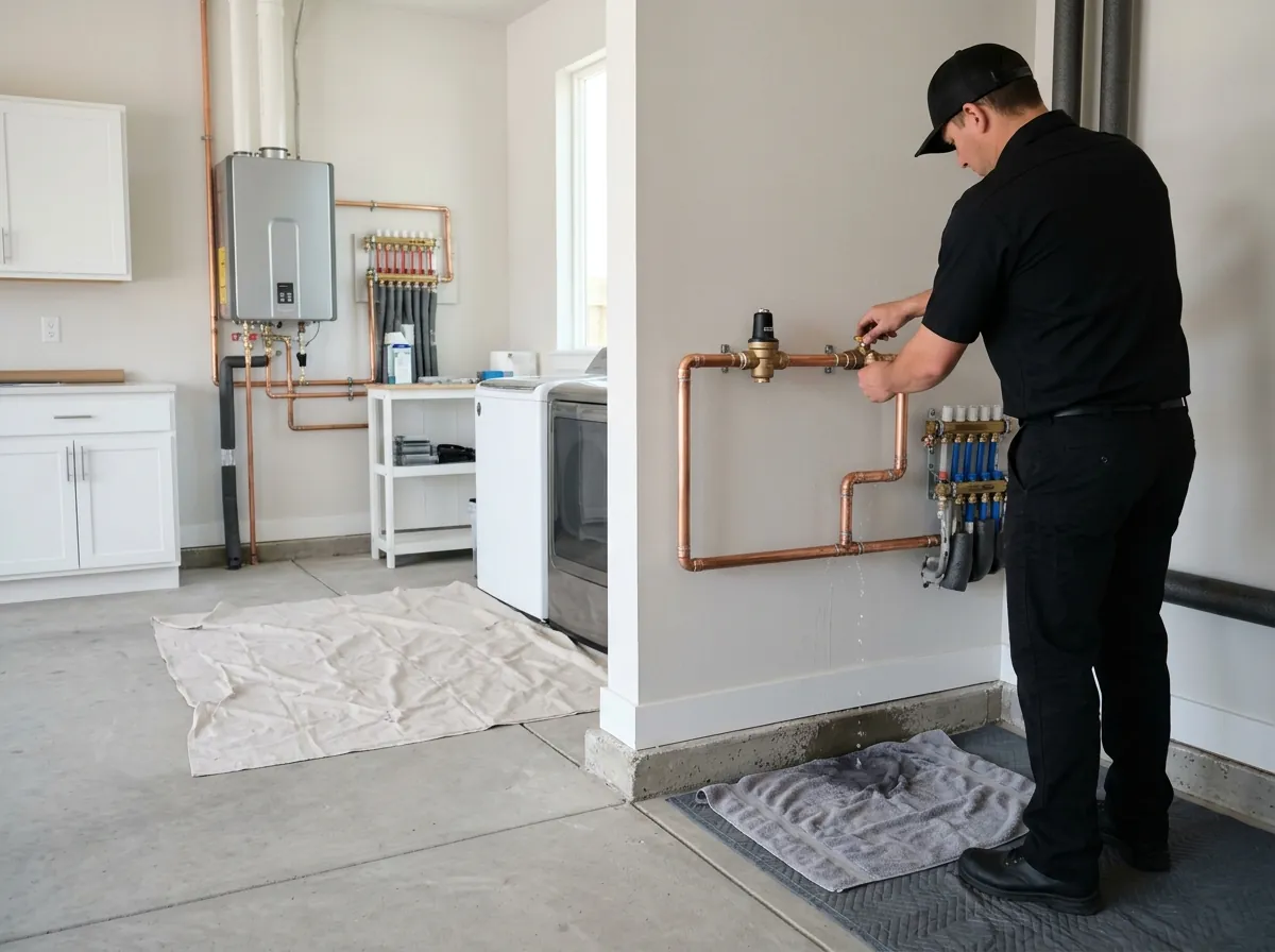 emergency plumber in Westminster fixing a leaking sink.