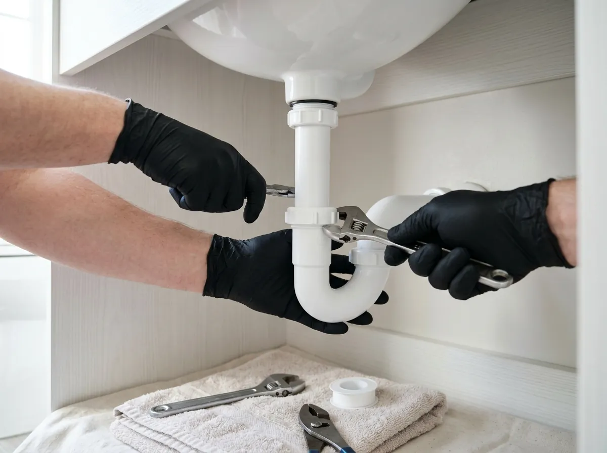 Professional under-sink plumbing repair by Westminster Plumbing in Westminster, CO.